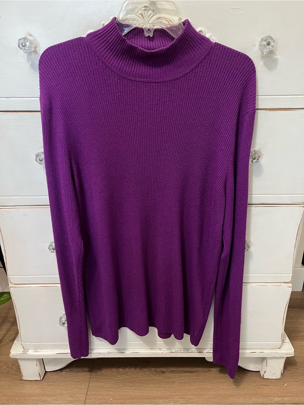 Worthington Purple Ribbed Turtleneck Sweater